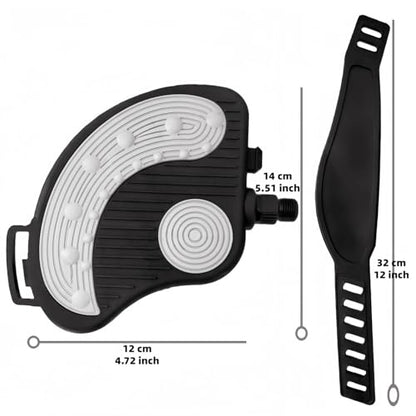 YBEKI Pro-Grade Exercise Bike Pedals with Adjustable Straps - 9/16" & 1/2" Spindle for Indoor Peloton/Schwinn/Spin Bikes | Heavy-Duty PP Plastic & PVC Straps + 500lb Capacity - color: 9/16 spindle