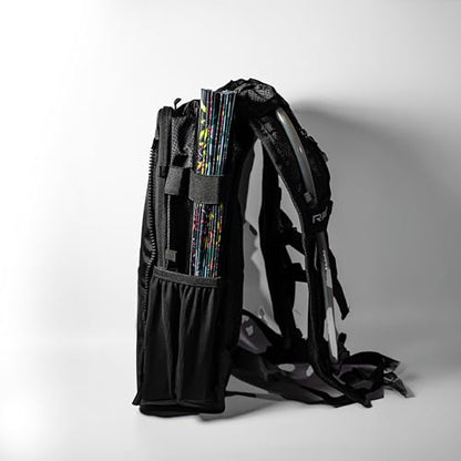 RAVERUNNER® Anti-Theft Hydration Backpack | Festival Approved Rave Backpack for Concert Goers, Leak-Free Festival Water Backpack for EDC, Rave Hydration Pack - color: Black