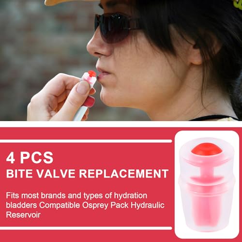 4pcs Bite Valve Replacement Sheath for Osprey, Silicone Hydration Pack Bite Valve Replacement Nozzle Mouthpiece for Hydration Pack System