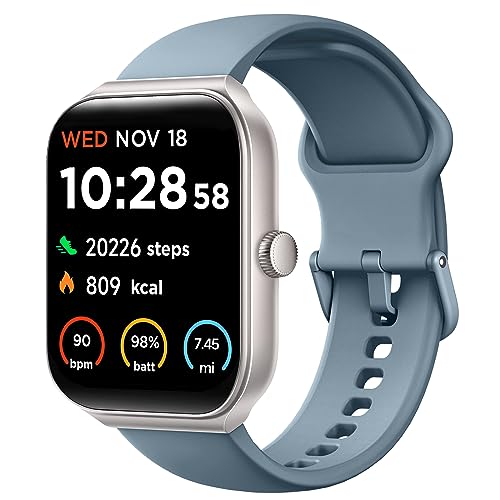 1.95" Smart Watch for Men Women with ALEXA, Fitness Watch for Android iOS - color: Blue