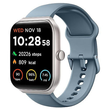 1.95" Smart Watch for Men Women with ALEXA, Fitness Watch for Android iOS - color: Blue