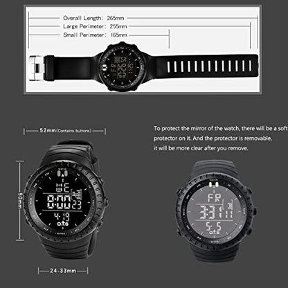 PALADA Men's Digital Sports Watch Waterproof Tactical Watch with LED Backlight Watches for Men - color: Dark Blue