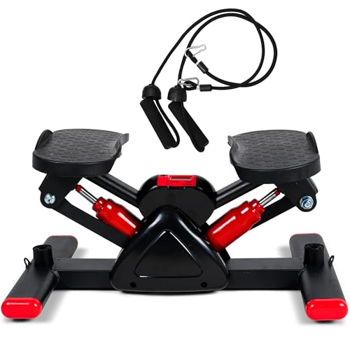 Leikefitness Steppers for Exercise Mini Stair Stepper, Cardio Workout Equipment, Twist Stair Stepper with Resistance Bands Up-Down Motion for Full Body Workout Exercise Equipment for Home