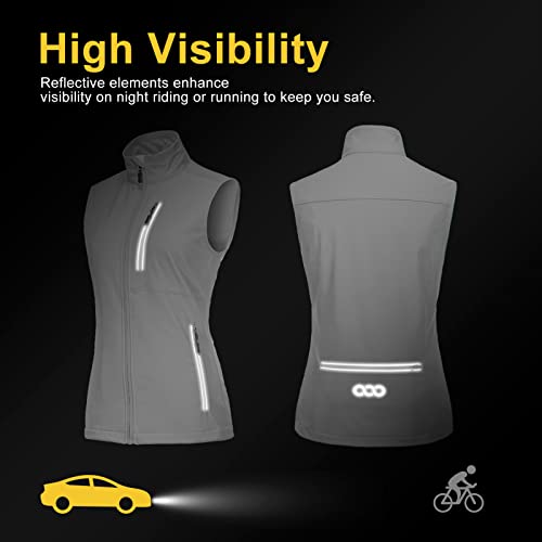33,000ft Women's Lightweight Running Vest with 6 Pockets for Travel Golf - color: Cool Gray, size: XX-Large