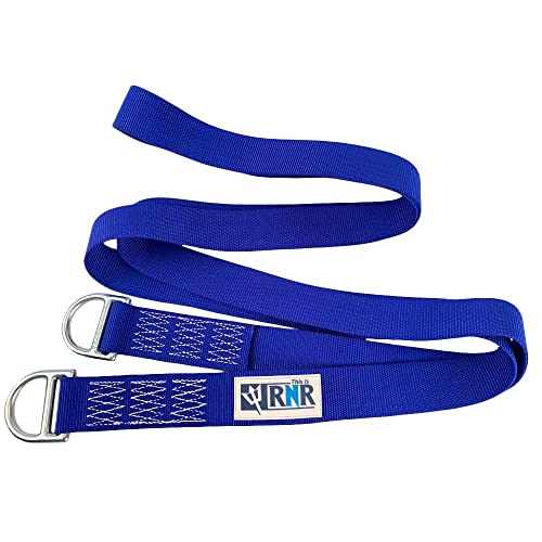 Rock-N-Rescue Professional Nylon Web Anchor Strap - Safety-Rated D-Ring Configuration, Heavy-Duty Fall Protection Equipment, Multiple Lengths 36-180 Inch, Industrial Safety Gear - size: 120"