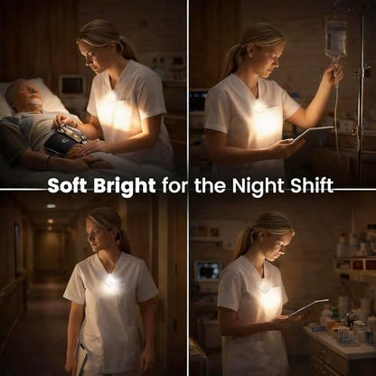 Wearable Nurse Night Light for Night Shift, Rechargeable Magnetic Clip-on Badge Light, Bright Hands Free Nurse Essentials Flashlight, Safety Light in the Dark for Walking Running Outdoor Emergency - color: Black