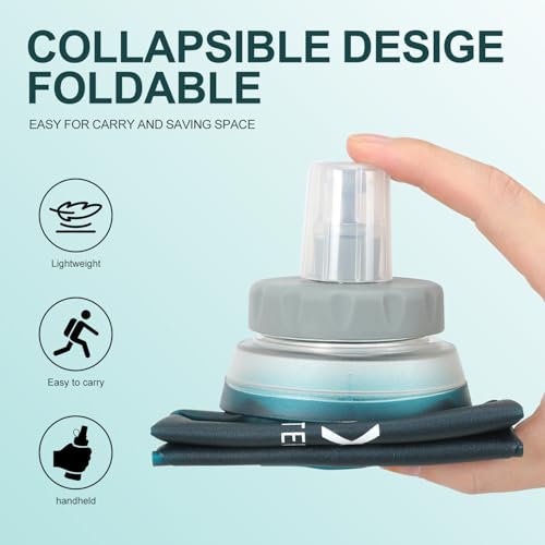 INOXTO Soft Flask,Collapsible Soft Water Bottles for Hydration Vests and Running Packs, Soft Flask Running Bottles for Hiking Cycling(250/500 ml) (2 PCS 500ML) - size: 2 PCS 500ML