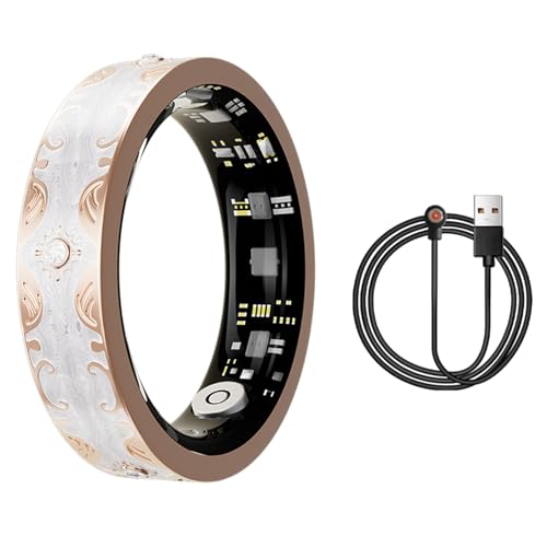 Smart Ring for Women Health Ring Fitness Tracker with Sleep Monitor Heart Rate Monitor Distance Pedometer Calorie for Android iOS - color: white, size: 7