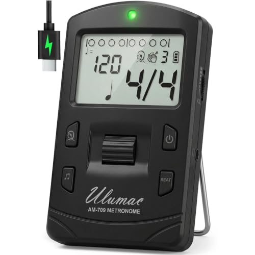 AM-709 Rechargeable Digital Metronome with Vocal Counting for Piano, Guitar, Drum, Violin and All Instruments - size: Pure Metronome (Simple Setup)