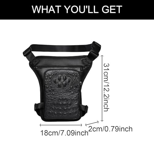 Milageto Drop Leg Bag Outdoor Thigh Bag Waist Pack Multipurpose Uses Multi Pockets Design Zip Closure Detachable Leg Straps Fashion and Stylish, Style D Black - color: Style D Black