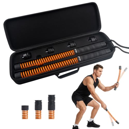 ATIVAFIT Ropeless Battle Rope for Home Gym, Adjustable Resistance Cordless Battle Ropes with 4 Weight Blocks & Storage Case, Full Body Workout Equipment for HIIT, Cardio & Strength Training for Men & Women - color: Black