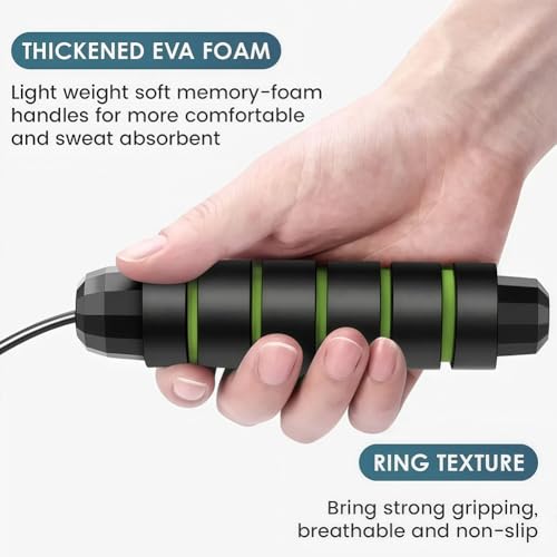 Adjustable Jump Rope,9.8 Feet Skipping Ropes for Fitness,Tangle-Free Rapid Speed with Ball Bearings