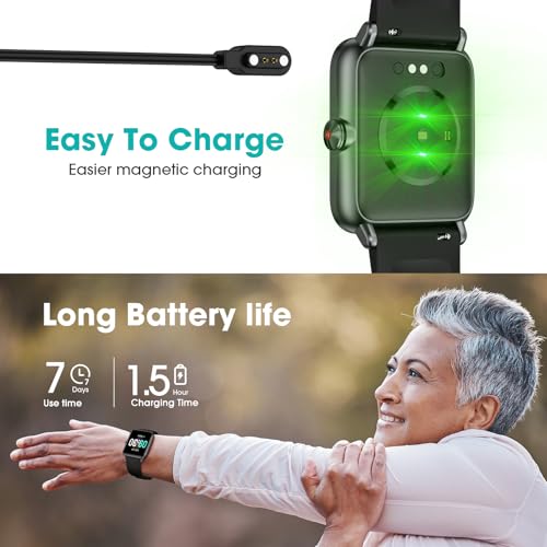 Pedometer Watch Senior Friendly No App No Phone Required, Fitness Tracker - color: Black