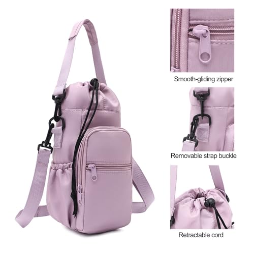 Water Bottle Holder with Strap, Portable Sling Bag with Phone Pocket, Water Bottle Accessories for Hiking Camping, Blue - color: Blue