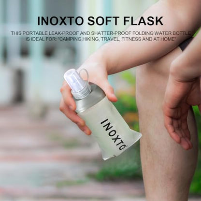 INOXTO Soft Flask,Collapsible Soft Water Bottles for Hydration Vests and Running Packs, Soft Flask Running Bottles for Hiking Cycling(250/500 ml) (2 PCS BIG) - size: 2 PCS BIG