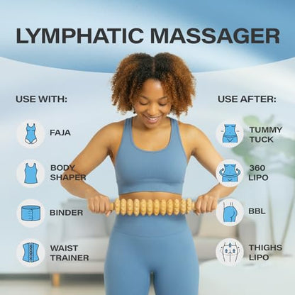 Bruizex Wood Therapy Massage Tool, Lymphatic Drainage Massage Roller Stick