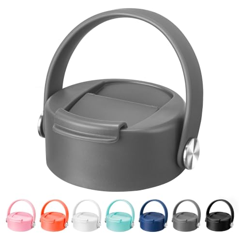 Flip Lid with Handle for Hydro Flask 12 16 20 32 40 64 oz Wide Mouth Bottle - color: Grey