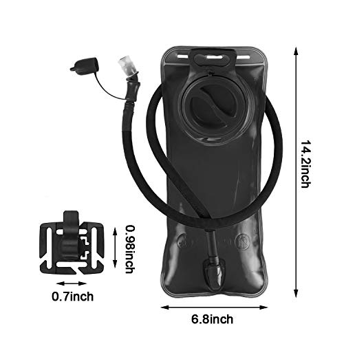Hydration Bladder 1.5L-2L-3L,Leak Proof Water Reservoir with Insulated Sleeve, BPA Free Military Water Storage Bladder Bag Hydration Pack Replacement,Great for Bicycling Hiking Camping Hunting Running - color: 2L-Black