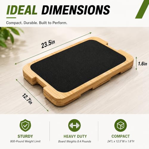 MUCITAGF Bamboo Resistance Band Foot Plate, Non-Slip Workout Platform
