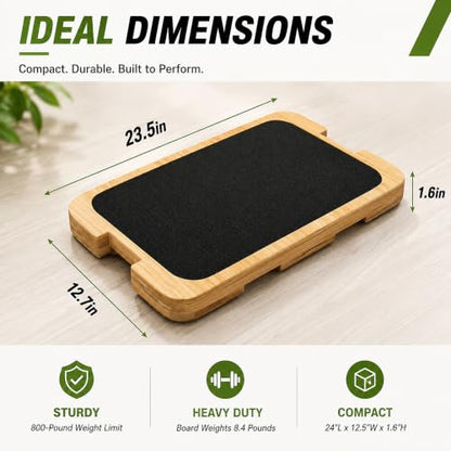 MUCITAGF Bamboo Resistance Band Foot Plate, Non-Slip Workout Platform
