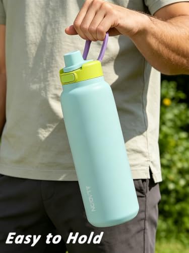 LAOION 32 oz Insulated Stainless Steel Sports Water Bottle - color: Blue, size: 32 Ounces