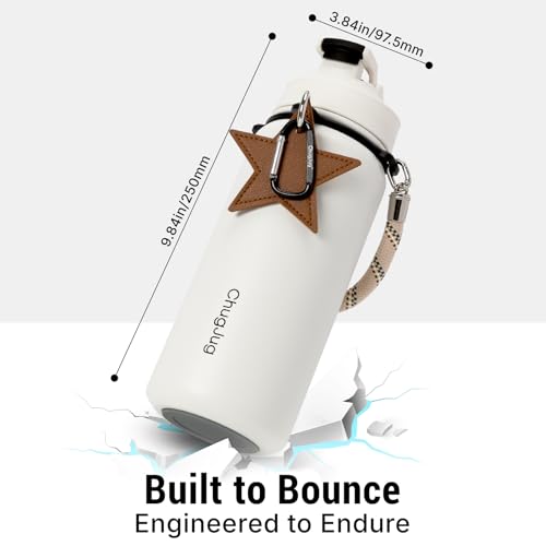 Cute Water Bottle with Strap, 40oz Insulated Stainless Steel Bottle for Girls, Travel & Daily Carry, Leak-Proof, Straw & Spout Lid, BPA-Free, Keeps Drinks Cold - color: Creamy Chill, size: 40 Ounces