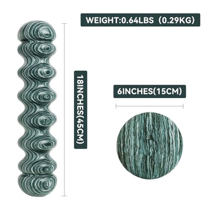 High-Density Foam Roller for Deep Muscle Massage of Legs & Back, Releases Muscle Pain, Pilates Fitness Yoga Pillar （Green Wave） - color: Green