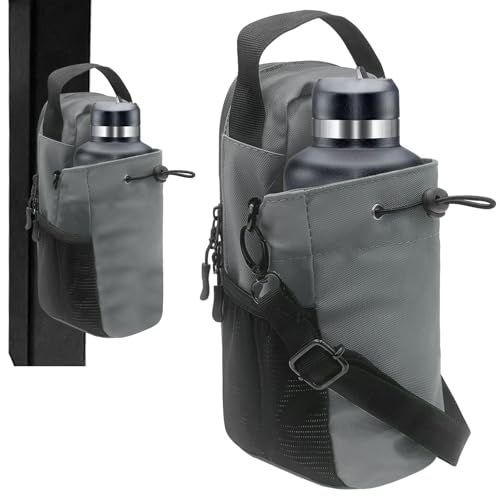Magnetic Gym Bag for Men & Women Magnetic Water Bottle Holder Small Gym Accessories Crossbody Bag for Fitness Lovers - color: Grey