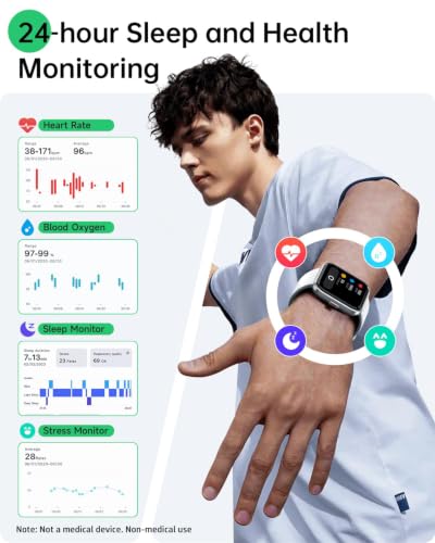 WMK Smart Watch for Android Phones & iPhones, Fitness Watches for Women Men - color: Silver White