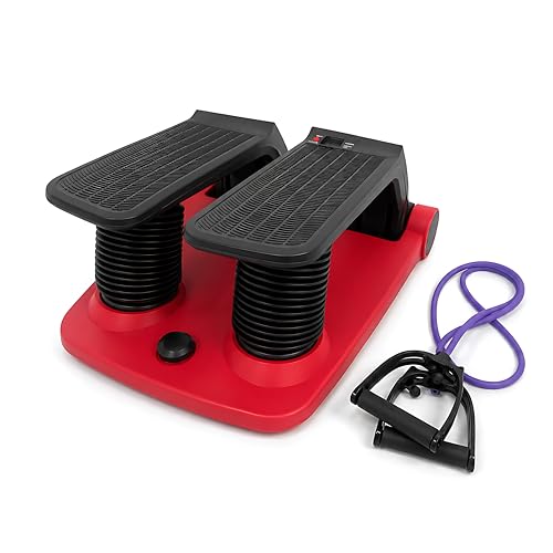 Air Stepper Machine with Resistance Bands - color: Red / Black