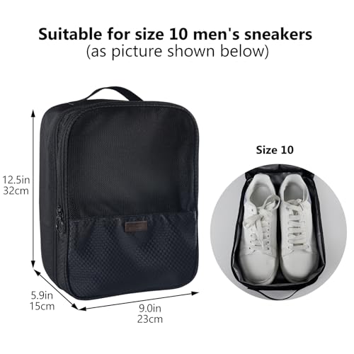 AOSBOS Shoe Bag for Travel,2 Layers Shoes Organizer,Honeycomb Grey - color: HoneycombBlack