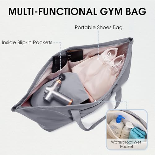 sportsnew Large Yoga Mat Bag Trolley Sleeve Gym Carrier Shoe Bag Wet Pocket - color: Grey