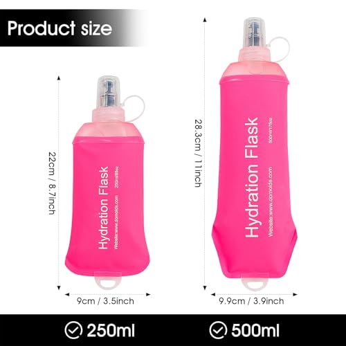 GUYI GYGYL Soft Flask, Collapsible Water Bottle for Sports, 250ml Pink - color: 250ml Pink
