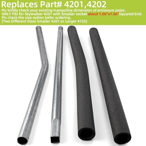 Trampoline Poles Replacement for Skywalker Or Jumpzylla Trampoline Net - style: For Skywalker 4201&4202-4xUpper+4xLower Tubes