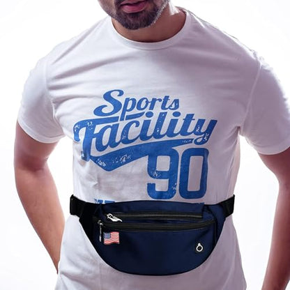 Fanny Packs for Men and Women Water-Repellent Sports Waist Pack Bag - color: 1pack-Ball Pattern Blue