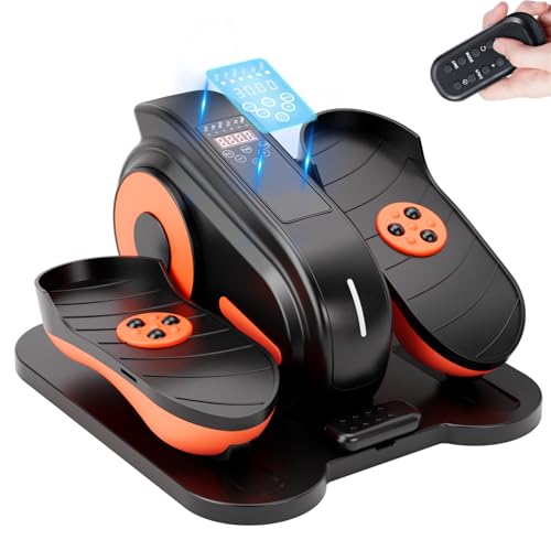 GORISE Under Desk Elliptical Exercise Machine, Seated Pedal Exerciser Leg Exerciser as Seen on TV with Remote Control & 10 Adjustable Speed for Seniors & Women Home Ussage - style: 001 with Foot Massage