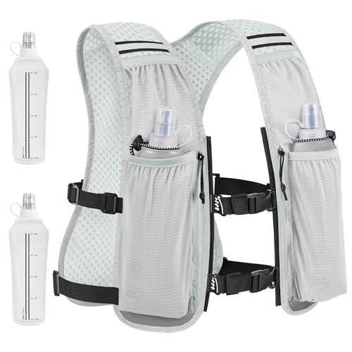 NOOLA Running Vest for Women Men Lightweight with Dual 500ML Soft Flasks