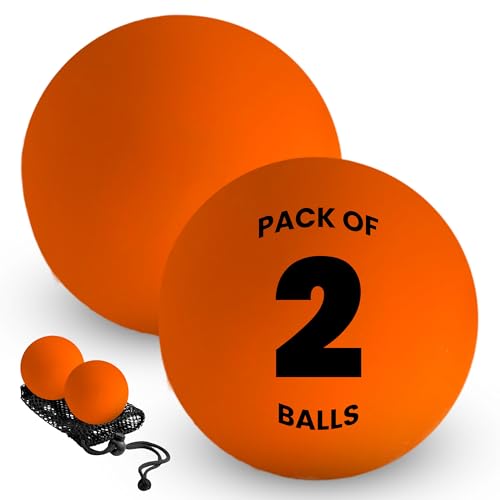 Lacrosse Balls Official Regulation Size, Therapy Balls for Muscle Relief, Trigger Point Therapy, Self-Massage - Ideal for Dog Toy & Training (White or Multicolor 6 Pack or 12 Pack) - color: Orange