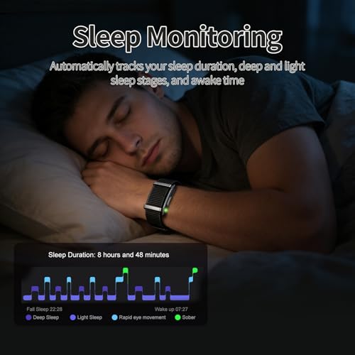 Smart Bracelet,Activity Trackers for Man&Women,Fitness Tracker Band, 24H Sleep Tracker,All-Day Continuous Heart Rate Blood Oxygen Stress HRV Monitor,170+ Sport Mode with Free APP (Black)