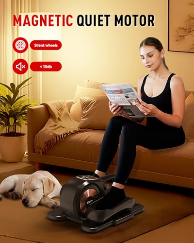 HARISON Under Desk Elliptical Machine with LCD Display for Home