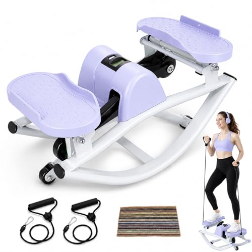 Rock Stepper Side to Side Portable Lateral Rocking Stepper with Digital Display and Non-Slip Mat Mini Steppers for Exercise at Home