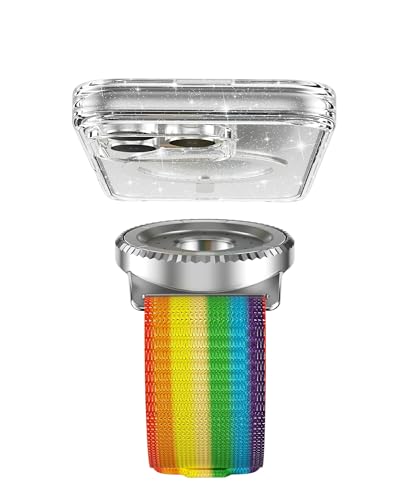 BAISRKE Magnetic Running Armband for MagSafe Case - 360° Rotatable Phone Grip with Adjustable Scent Compartment & Detachable Lanyard Compatible iPhone/Android (Rainbow & Silvery) - color: Rainbow&Silver, size: Regular (fits Wrist/Armband up to 9")