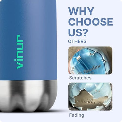Kids Stainless Steel Water Bottle for School-9 oz Insulated Water Bottle - color: Royal Blue, size: 9 Ounces