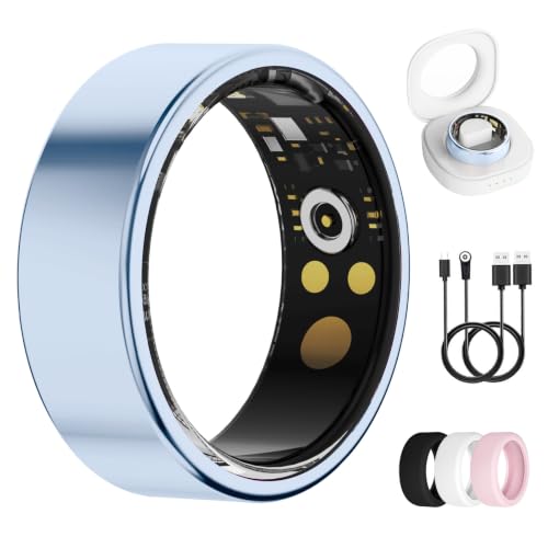 Smart Ring for Women & Men, Health Tracker Ring, Fitness Tracker Ring - color: Blue, size: 6#