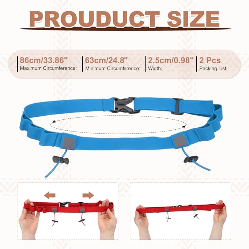 Bib Belt, Race Belt Triathlon Running Number Holder Elastic Comfortable with 6 Gel Loops, Sport Race Bib Holder 2Pcs, Sky Blue for Runners/Marathon/Cycling - color: Sky Blue