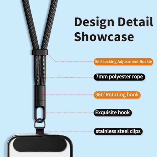 Anti Theft Phone Wrist Strap With 2 Metal Tether Tabs，Adjustable Wristlet & Hand Cell Phone Lanyard for Women and Men - color: Orange