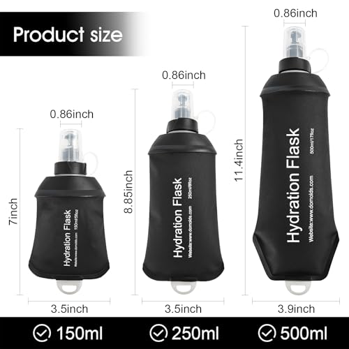 WILDREEDS 150ml Soft Flask, TPU Collapsible Soft Water Bottle for Hydration Pack, Running Vest, Folding Water Bottle for Hiking Cycling Climbing-1Pcs, Black - color: 150ml Black