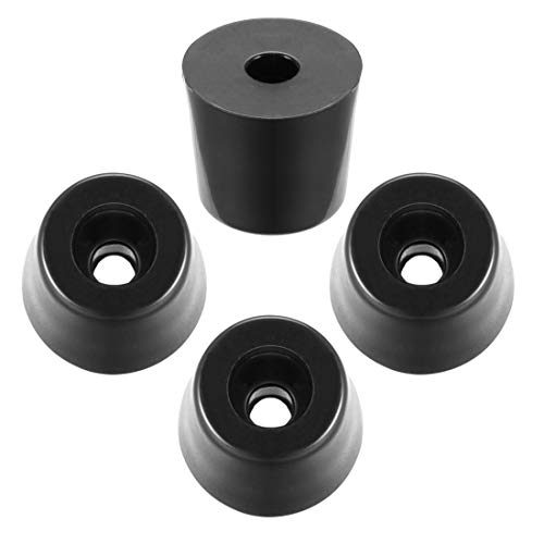 uxcell Rubber Feet Buffers Pads D19x15xH17mm Buffer Feet Furniture Cutting Board Electronic Scale Leg Pads Anti-slip Black 4pcs - size: 19x15x17mm
