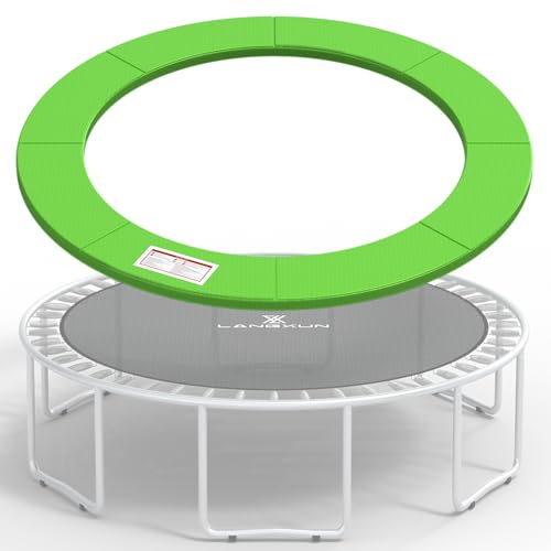 LANGXUN Universal Trampoline Repalcement Safety Pad, 8ft 10ft 12ft 14ft 15ft 16ft Waterproof Surround Spring Foam Cover for Round Frame - color: Green, size: 10ft