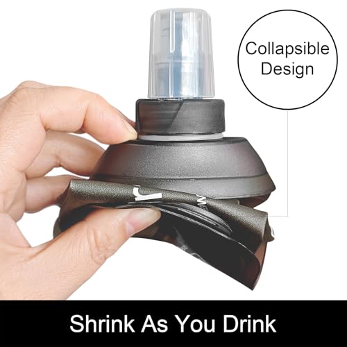 WILDREEDS 150ml Soft Flask, TPU Collapsible Soft Water Bottle for Hydration Pack, Running Vest, Folding Water Bottle for Hiking Cycling Climbing-1Pcs, Grey - color: 150ml Grey